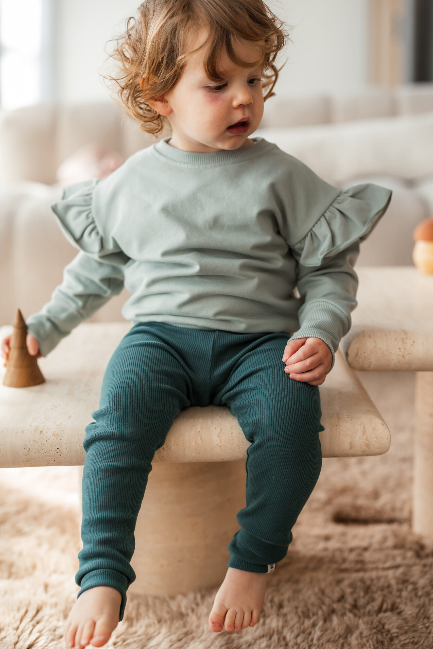 Rib Leggings "Noa" dark green – Bild 3