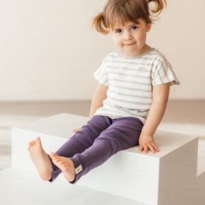 Rib Leggings "Noa" dark purple – Bild 4