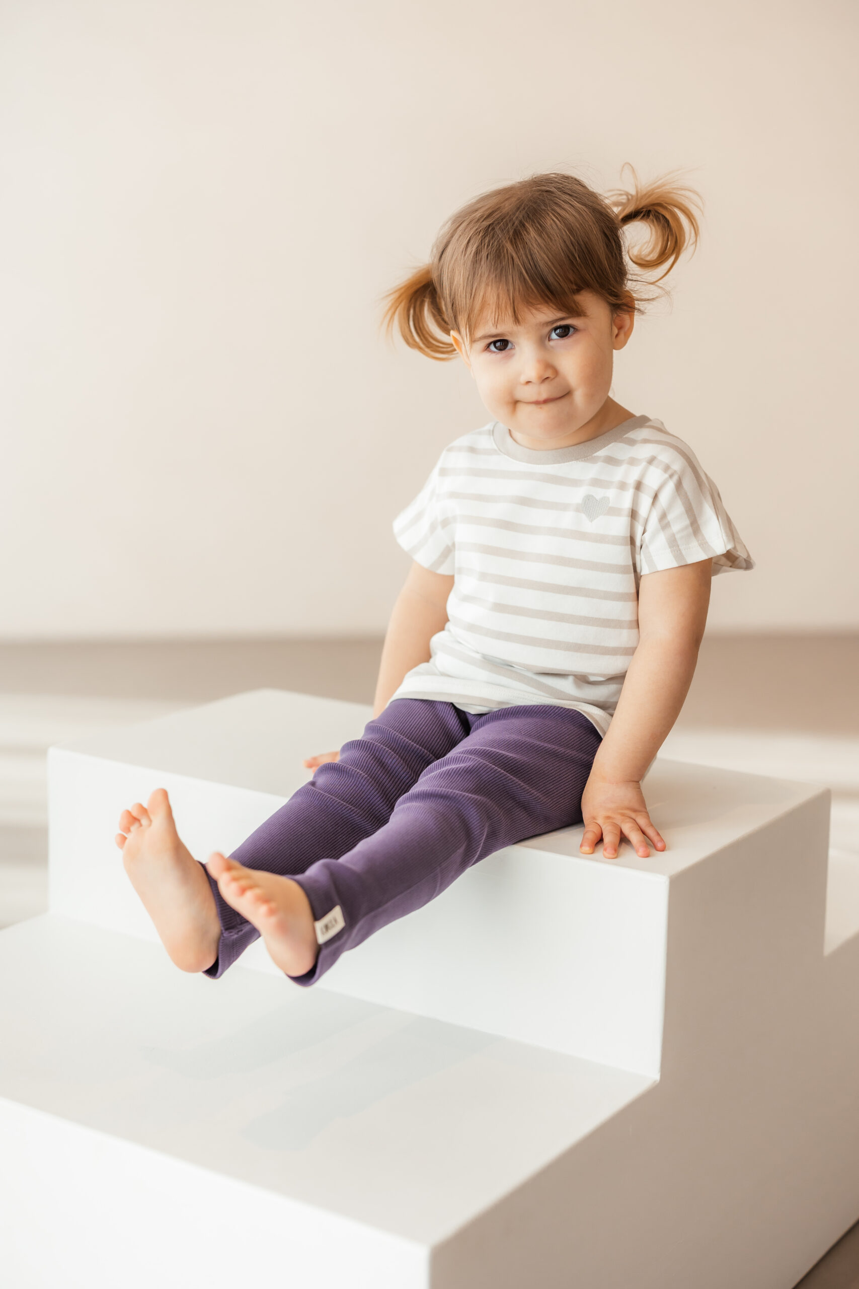 Rib Leggings "Noa" dark purple – Bild 4