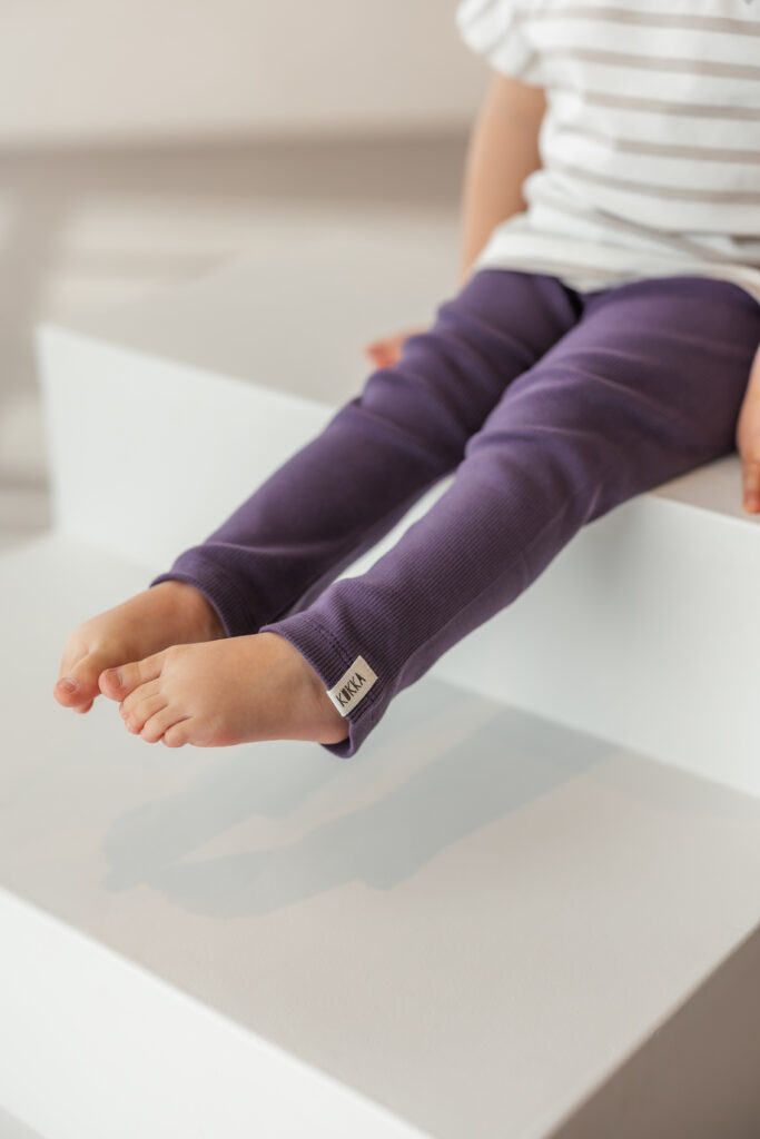 Rib Leggings "Noa" dark purple